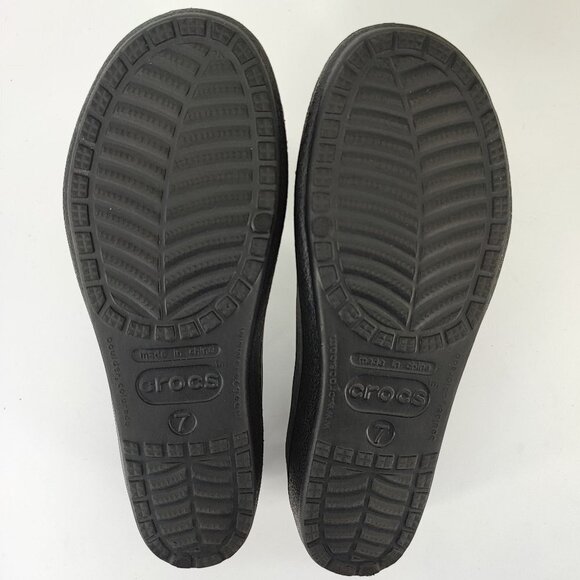 Crocs Women's Vintage Black Croslite Ballet Flats Size 7 - Picture 8 of 8